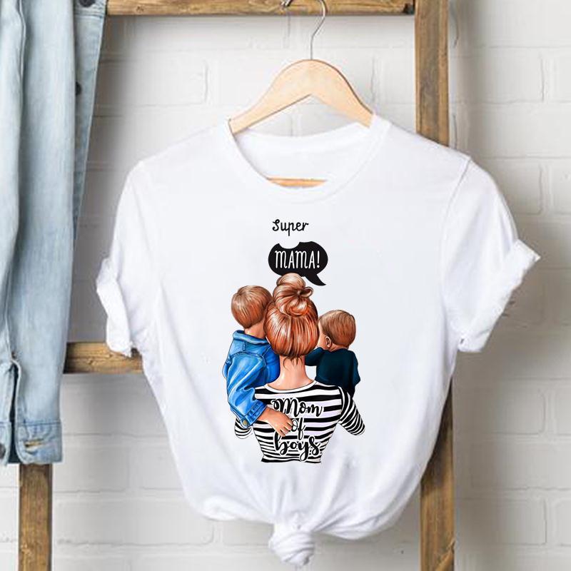 Watercolor Mother Print Women'S T-Shirt Trend Fashion All-Match Modal Cotton Women'S Short Sleeve Shirt For Women - Image 1