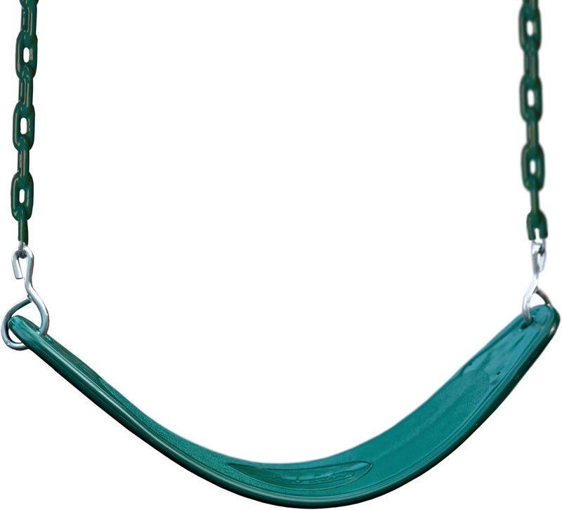 Gorilla Playsets 04-0002-G/G Extreme-Duty Swing Belt with Coated Chains - Green with Green Chains - Image 1