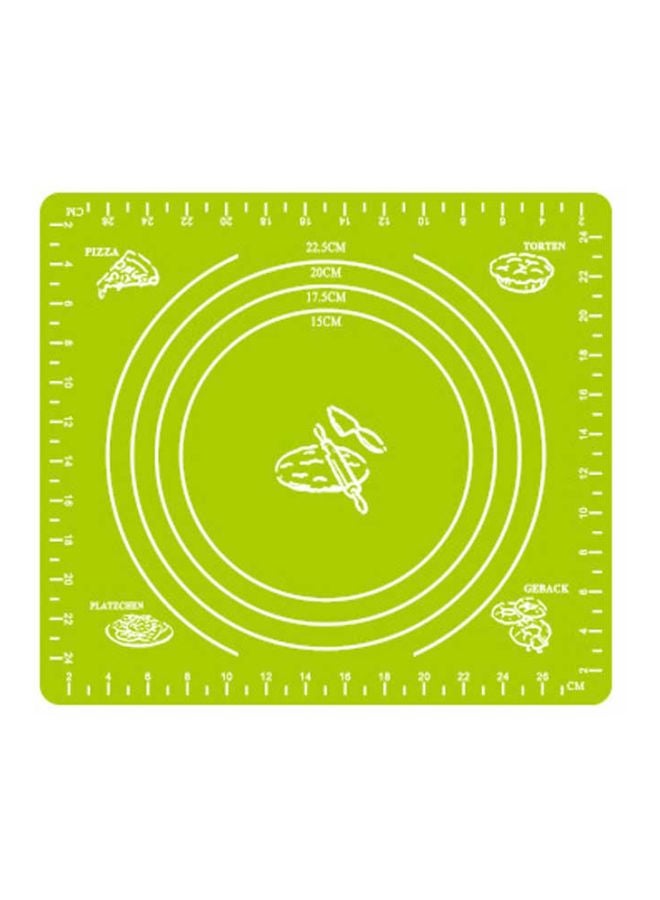بساط خبز سيليكون أخضر/أبيض 29x26 سم