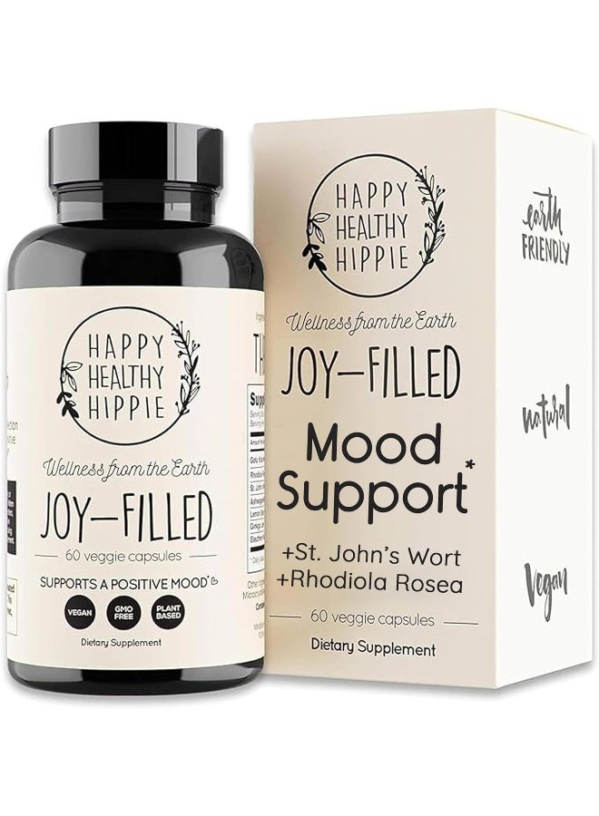 HAPPY HEALTHY HIPPIE Non-Gmo Joy-Filled Plant-Based Supplement 60 Vegan Capsules For Anxiety And Depression Relief - Image 1