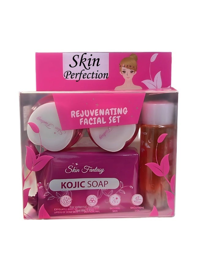 Skin Perfection Skin Fantasy Kojic Soap Rejuvenating Facial Set with Skincare Essentials for Cleansing, Exfoliating and Smoothing Skin, Complete Beauty Care Kit Designed to Support Fresh, Radiant and Glowing Looking Skin - Image 1