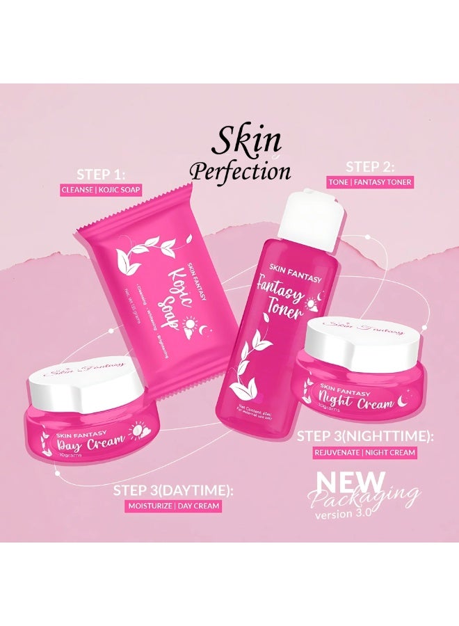 Skin Perfection Skin Fantasy Kojic Soap Rejuvenating Facial Set with Skincare Essentials for Cleansing, Exfoliating and Smoothing Skin, Complete Beauty Care Kit Designed to Support Fresh, Radiant and Glowing Looking Skin - Image 2