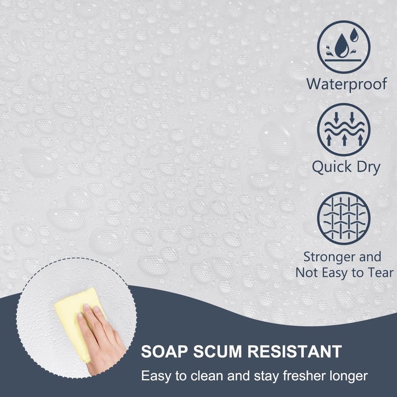 EurCross Shower Curtain Liner Extra Long 82 inch Length with 5 Bottom Magnets,Frosted PEVA Plastic Shower Curtain Liner, Waterproof Opaque Shower Liner No Smells with Metal Grommets,72 x 82 inch - Image 5