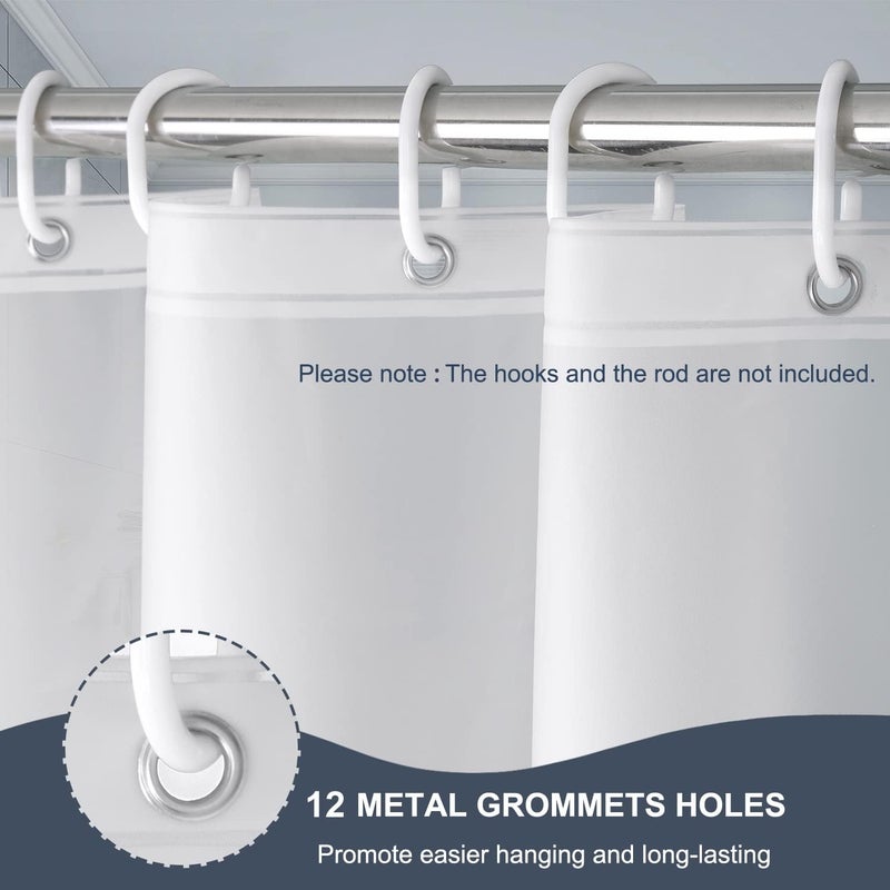 EurCross Shower Curtain Liner Extra Long 82 inch Length with 5 Bottom Magnets,Frosted PEVA Plastic Shower Curtain Liner, Waterproof Opaque Shower Liner No Smells with Metal Grommets,72 x 82 inch - Image 3