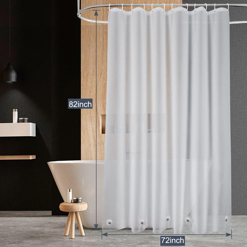 EurCross Shower Curtain Liner Extra Long 82 inch Length with 5 Bottom Magnets,Frosted PEVA Plastic Shower Curtain Liner, Waterproof Opaque Shower Liner No Smells with Metal Grommets,72 x 82 inch - Image 2