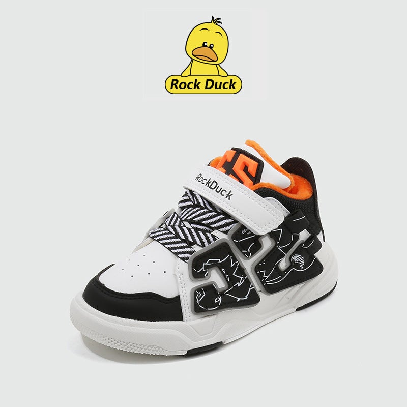 Little Yellow Duck Genuine Kidsren'S High-Top Shoes Girls' Cotton Shoes Winter New Velvet Warm Sports Boys' Functional Shoes - Image 3