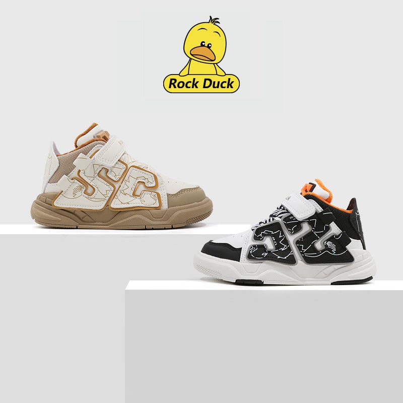 Little Yellow Duck Genuine Kidsren'S High-Top Shoes Girls' Cotton Shoes Winter New Velvet Warm Sports Boys' Functional Shoes - Image 2