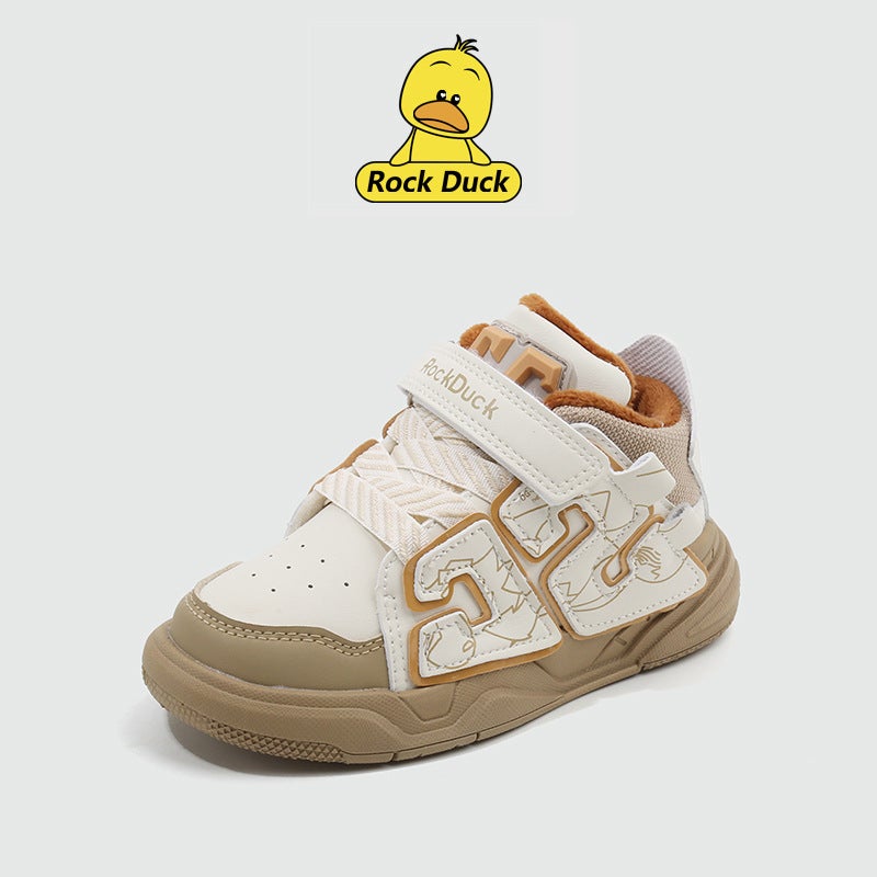 Little Yellow Duck Genuine Kidsren'S High-Top Shoes Girls' Cotton Shoes Winter New Velvet Warm Sports Boys' Functional Shoes - Image 4