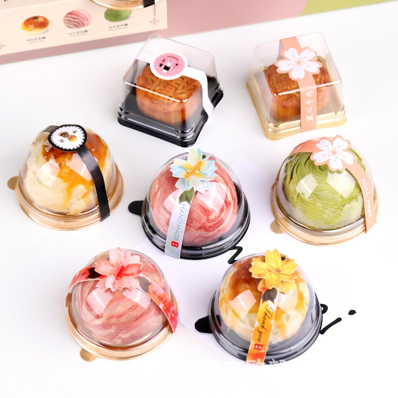 Factory Egg Yolk Crisp Packaging Box Moon Cake Box Single Transparent Round Snow Mei Niang Blister Packaging Box - Image 2