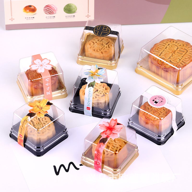 Factory Egg Yolk Crisp Packaging Box Moon Cake Box Single Transparent Round Snow Mei Niang Blister Packaging Box - Image 4