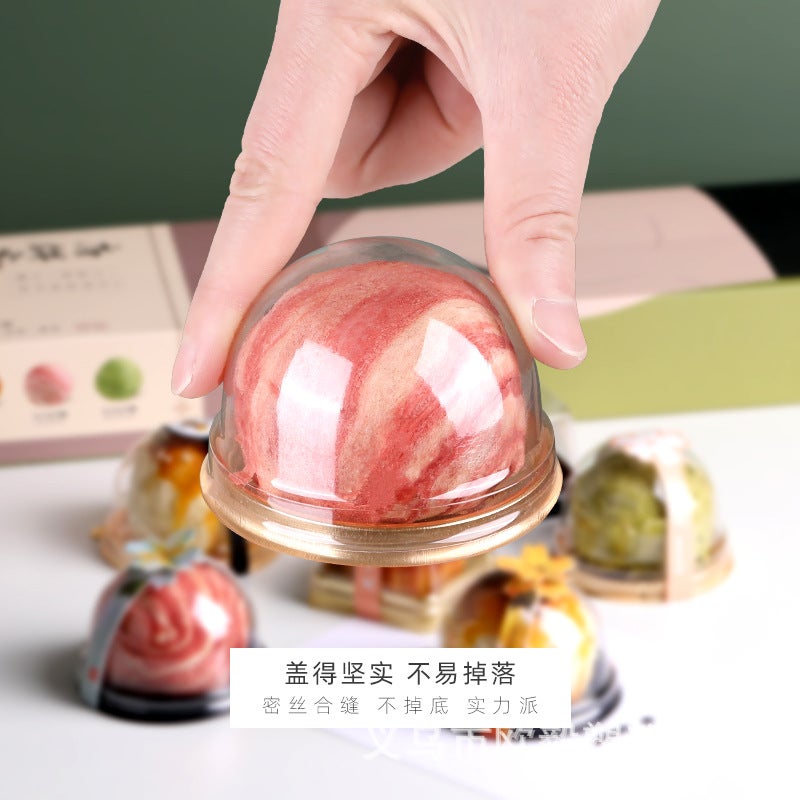 Factory Egg Yolk Crisp Packaging Box Moon Cake Box Single Transparent Round Snow Mei Niang Blister Packaging Box - Image 3