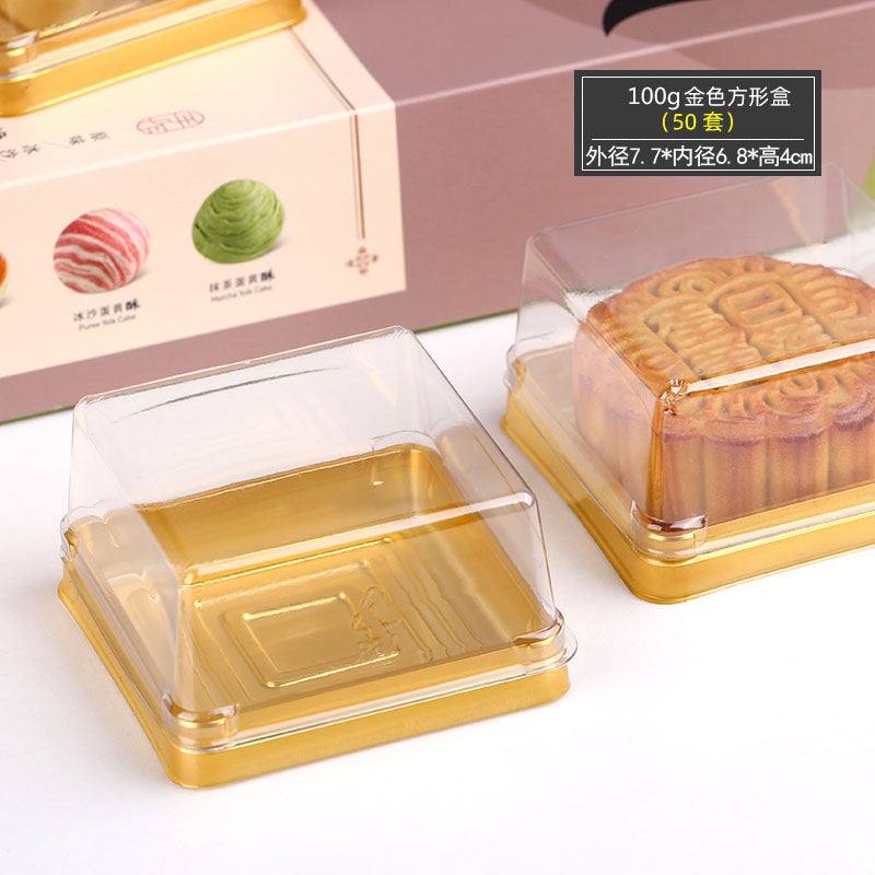 Factory Egg Yolk Crisp Packaging Box Moon Cake Box Single Transparent Round Snow Mei Niang Blister Packaging Box - Image 1