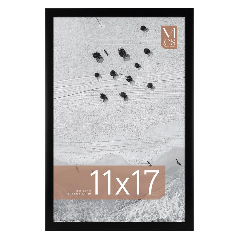 MCS Foundation 11x17 Poster Frame Traditional Black Vertical Horizontal Wall Hanging Large Picture Frame for Photos Posters Art Prints 1Pack