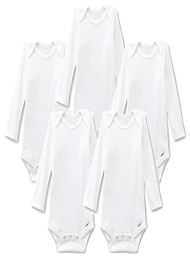 TuddyBuddy 100% Cotton Multi Color Romper/Bodysuit/Onesies for Baby Boy & Baby Girl - Pack of 5 Bodysuits (Pack of 5 - Solid White - Full Sleeves, 0-3 Months) - Image 2