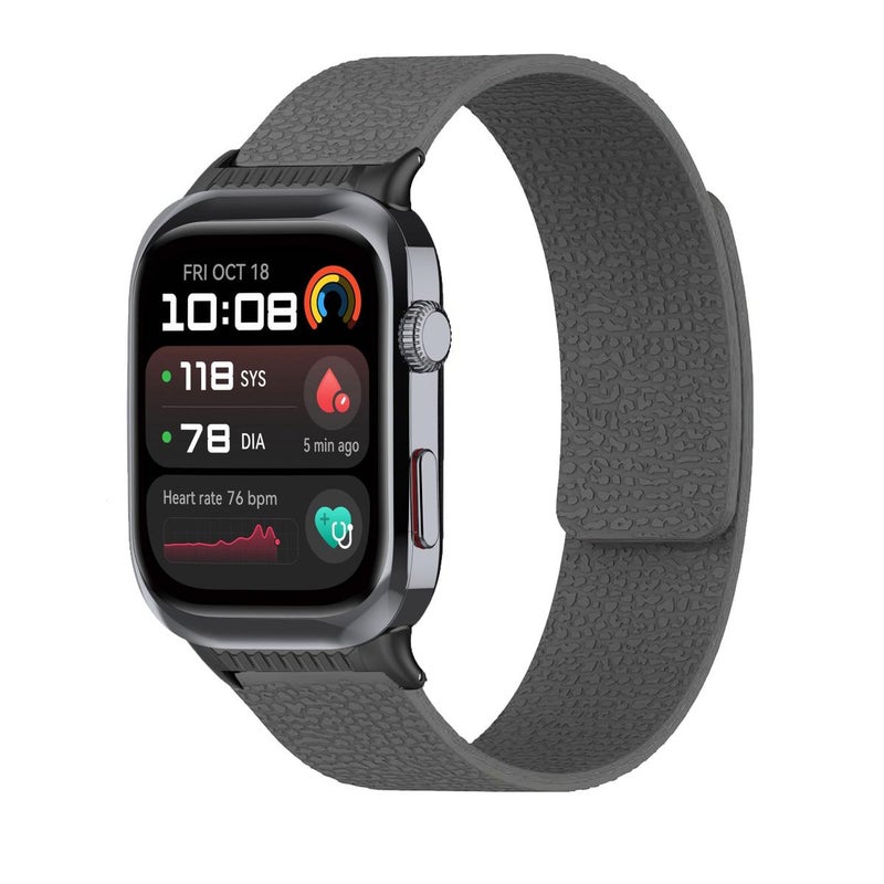 erorex For Huawei Watch D2 Lychee Texture Soft Magnetic Silicone Watch Band(Gray) - Image 1