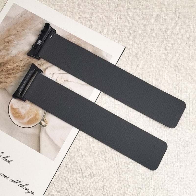 erorex For Huawei Watch D2 Lychee Texture Soft Magnetic Silicone Watch Band(Gray) - Image 2