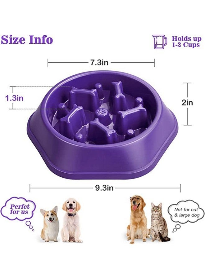 Anti-Chocking Slow Feeding Dog Bowl, Interactive Bloat Stop Bowl Dishes Non-Slide Dog Lick Treat Bowl | Dog Puzzle Bowl (Lake Blue And Purple) - Pack Of 1 - Image 2