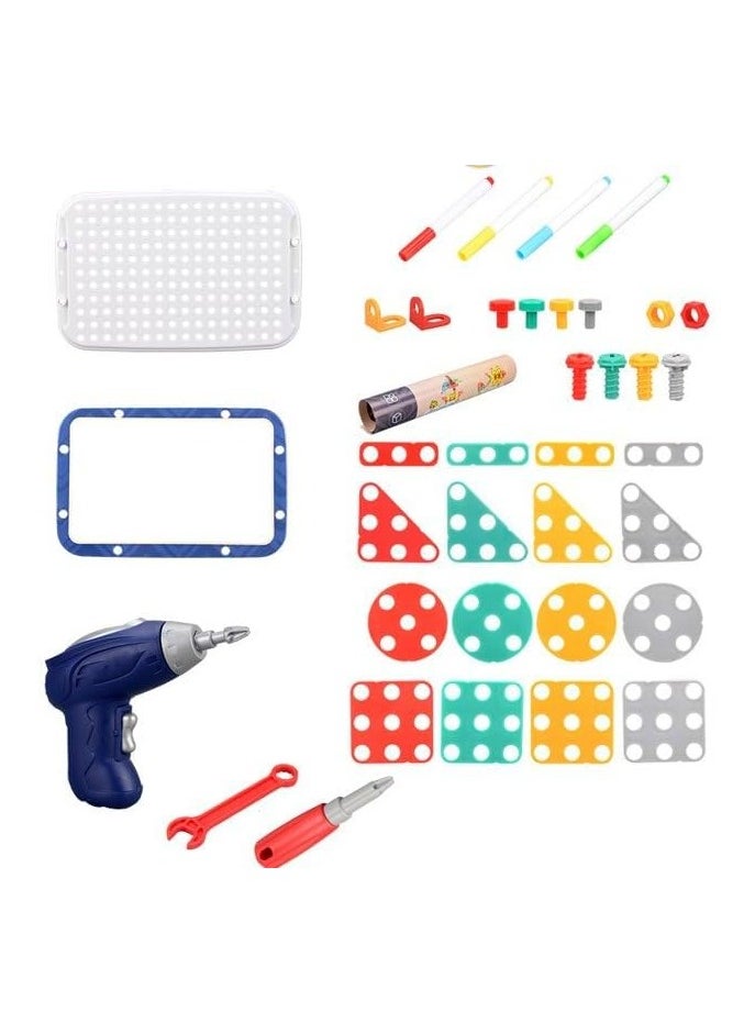 TOY GARDEN 3D DIY Mushroom Nails Puzzle Game for Kids – Creative Screw Drill Toy Table Set – Educational STEM Jigsaw Building Toy for Boys & Girls  - Image 1