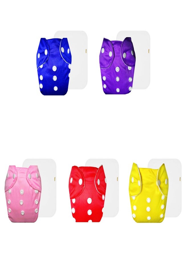 Dumbledo Lite Cloth Diaper with Cotton Insert (Pack of 5) | Snug Fit | Reusable & Washable | Travel Friendly | All-Day Wear | 3 Months - 2 Years | Unisex Baby - Image 1