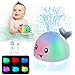 ANGGIKO Baby Bath Toys Pool Water Toys for Babies Toddler Bath Toys for Kids Ages 13 1 Year Old Boy Girl Gift Light Up Whale Bath Toy Sprinkler Baby 61218 Months Bathtub Outdoor Water Table Toy - Image 2
