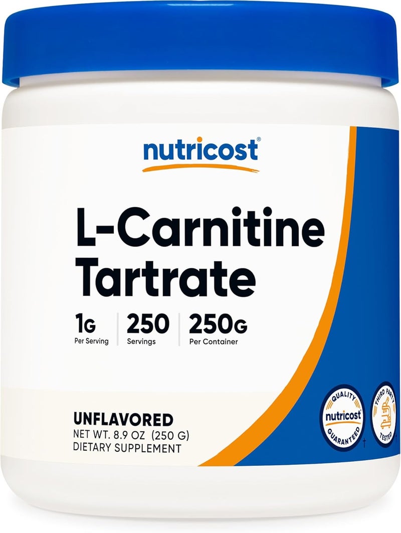Nutricost LCarnitine Tartrate Powder 250 Grams  1 Gram per Serving 250 Servings - Image 1
