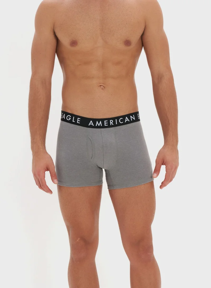 American Eagle 3 Pack Logo Band Trunks