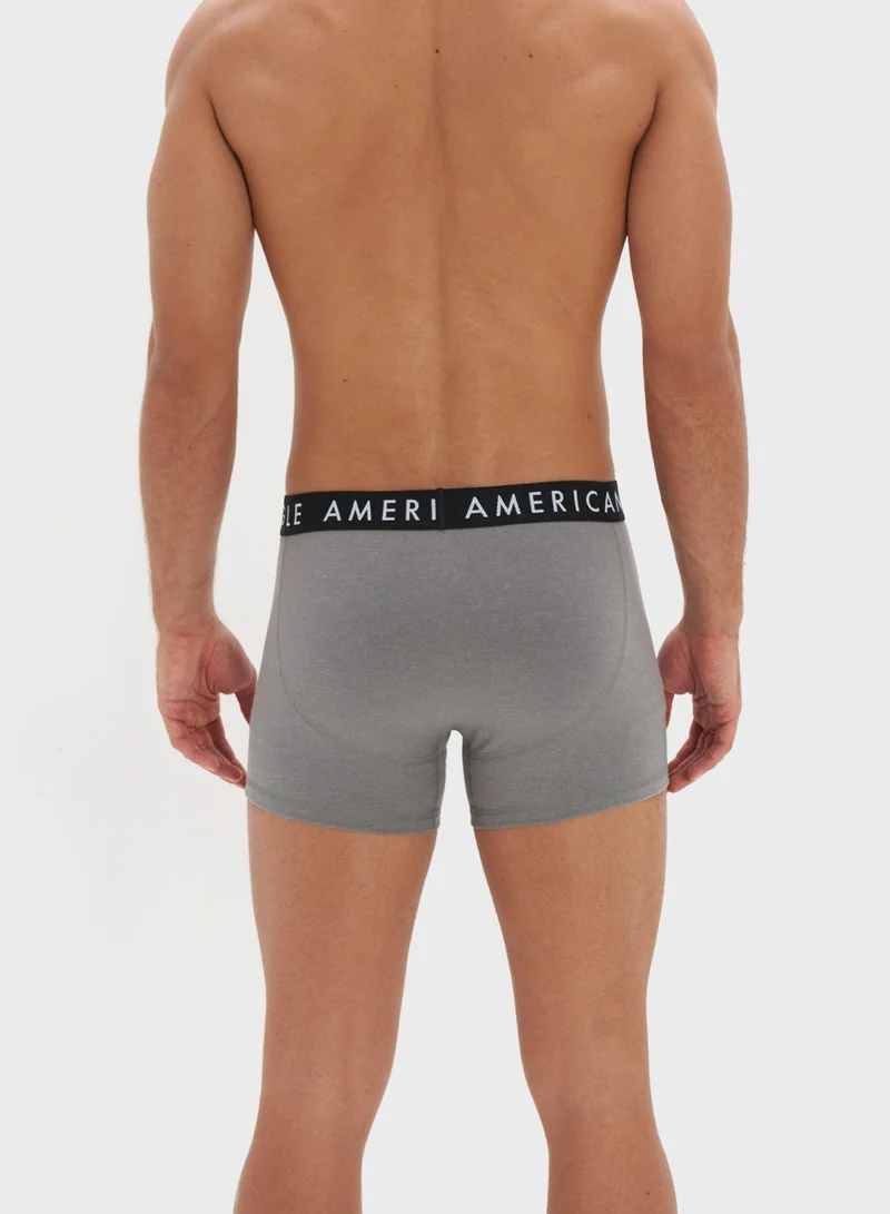 American Eagle 3 Pack Logo Band Trunks