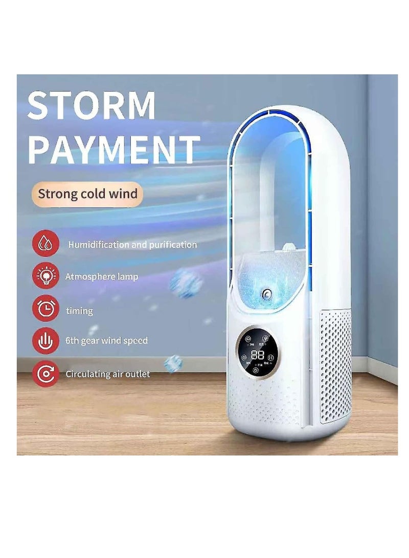 Tower Fan with Cooling, Humidifying and Adjustable Airflow, USB Rechargeable, for Offices, Bedrooms and Living Rooms - Image 2