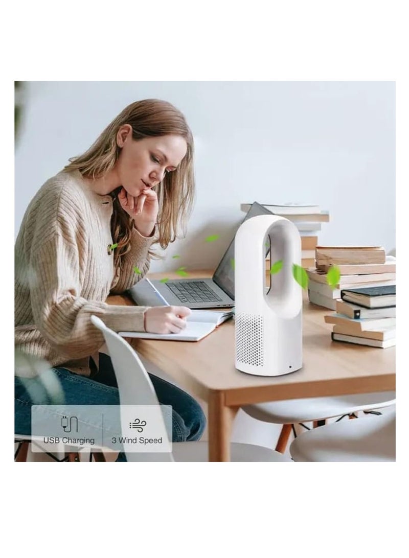 Tower Fan with Cooling, Humidifying and Adjustable Airflow, USB Rechargeable, for Offices, Bedrooms and Living Rooms - Image 3