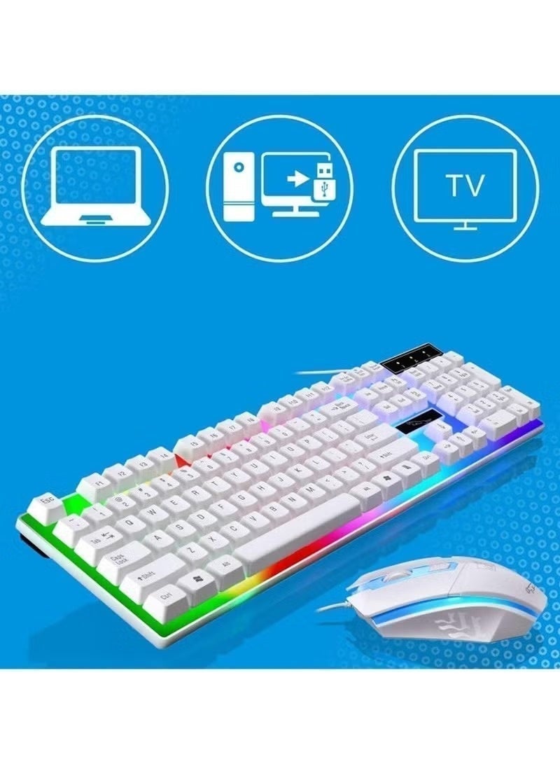 G21 Professional Gaming Bundle 4-in-1 Wired Rainbow Backlit Keyboard High-Precision Ergonomic Mouse Over-Ear Headset with Mic PS4 Ready Anti-Slip Mouse Pad for Gaming and Office Use - Image 3