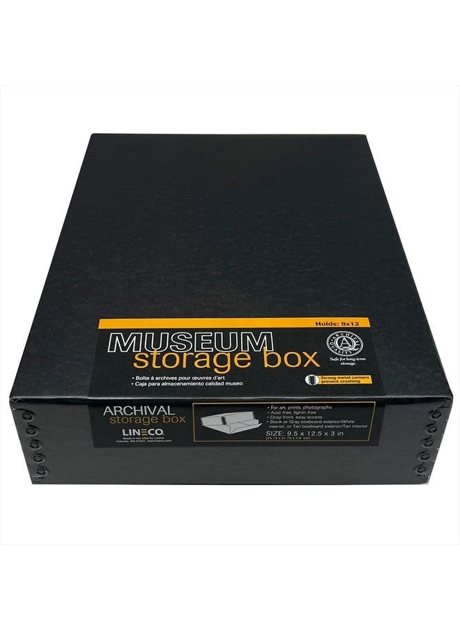Lineco Archival 9X12 Print Storage Box, Drop Front Design, 9X12X3, Exterior Color: Black  - Image 1