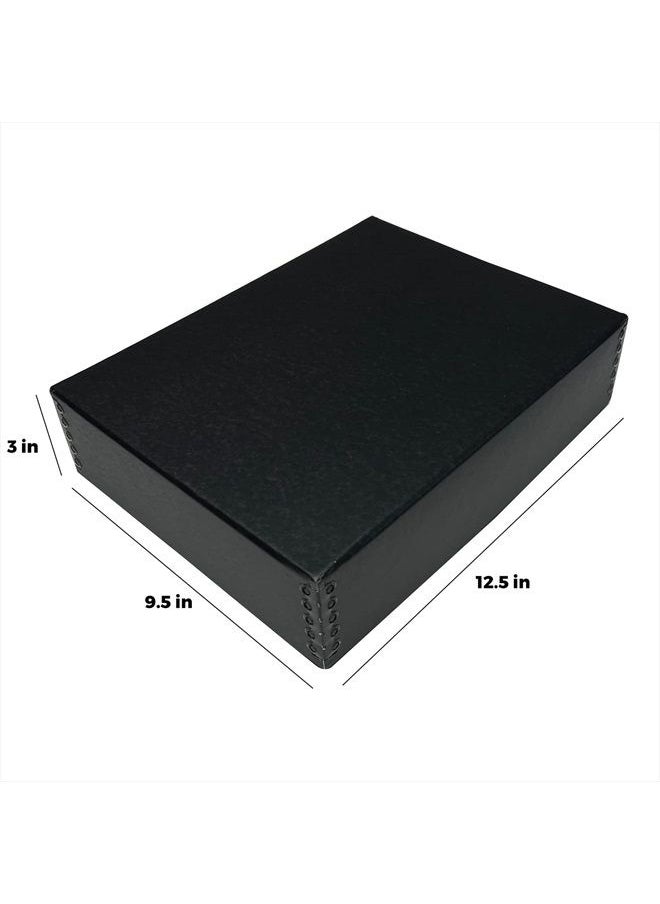 Lineco - Archival 9X12 Print Storage Box, Drop Front Design, 9X12X3, Exterior Color: Black - Image 1