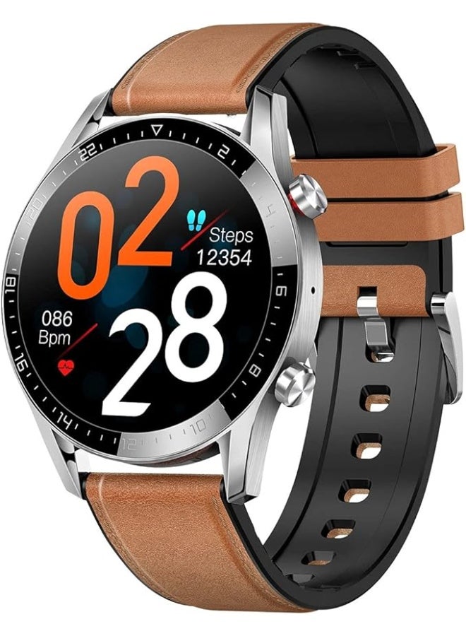 Fire-Boltt Ultimate 35.3mm (1.39) Stainless Steel Luxury Bluetooth Calling, 120+ Sports Smartwatch  (Brown Strap, Free Size) - Image 1