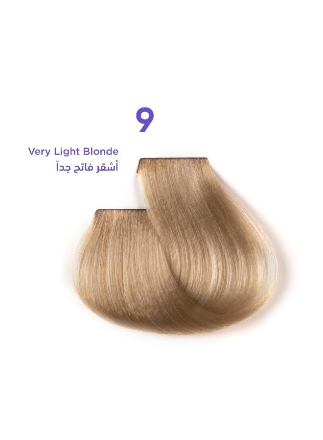 1B Hair Color Cream #9 Very Light Blonde – Permanent Hair Dye with Tress Tones Tyrosine Complex | 100ml | Soft Golden-Beige Blonde Pigment | Long-Lasting Radiance for Light Blonde Hair - Image 1