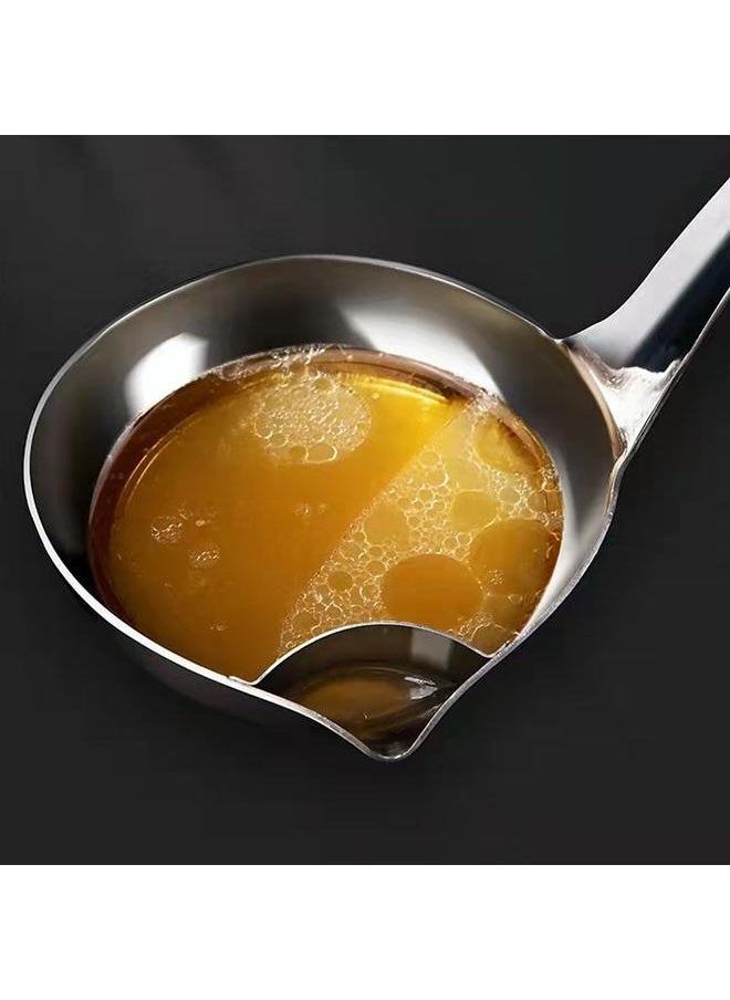 Oil Filter Spoon Stainless Steel Oil Separating Ladle Food Skimmer Strainer Spoon for Soup Hot Pot