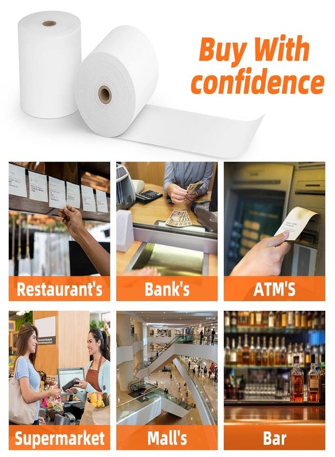 Methdic 15 Rolls 3 1/8 x 230 Thermal Paper Receipt Rolls 55 GSM Premium Quality Thick paper For POS Cash Register BPA Free- - Image 3