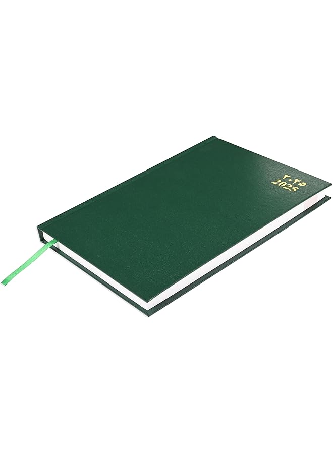 erorex 2025 Agenda Diary Vinyl Materials Hard Cover 1 Day A Page Size 170X240Mm English Arabic 60Gsm White Paper Green Color Fsdi75Aev25Gr - Image 1