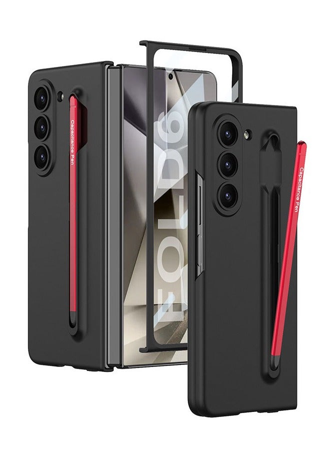 عام غطاء متوافق مع سامسونج جالاكسي Z فولد 6 5G - مع قلم S أحمر وحماية المفصلة، غطاء واقي مطفى مغناطيسي مع حامي شاشة - Image 1