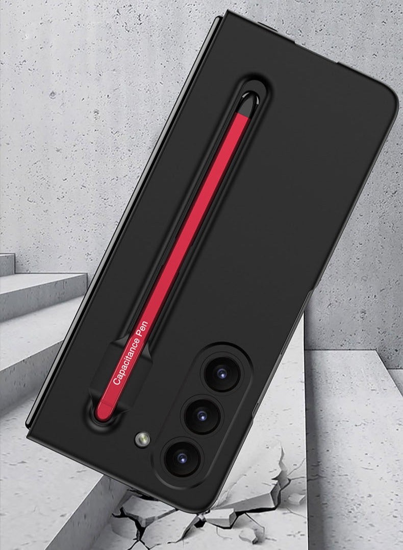 عام غطاء متوافق مع سامسونج جالاكسي Z فولد 6 5G - مع قلم S أحمر وحماية المفصلة، غطاء واقي مطفى مغناطيسي مع حامي شاشة - Image 4