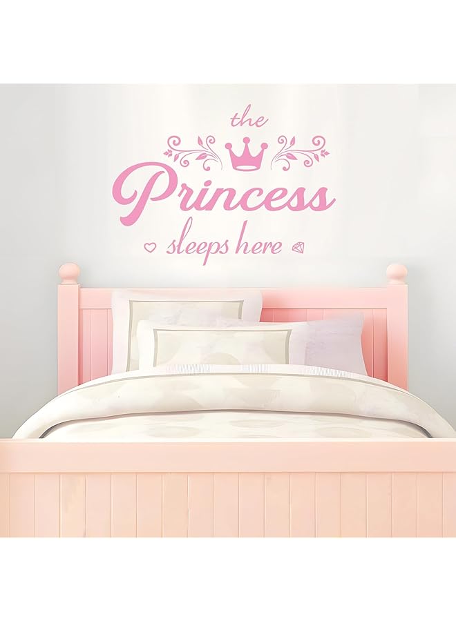 erorex Princess Wall Decals Pink Crown Wall Stickers For Nursery Bedroom Girls Kids Room Wall Sticker Decor Diy Wall Decal Vinyl Sticker For Kids Baby Girls Bedroom Decoration Nursery Home Decor - Image 3