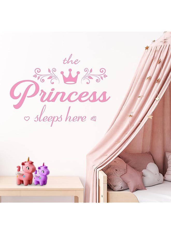 erorex Princess Wall Decals Pink Crown Wall Stickers For Nursery Bedroom Girls Kids Room Wall Sticker Decor Diy Wall Decal Vinyl Sticker For Kids Baby Girls Bedroom Decoration Nursery Home Decor - Image 2