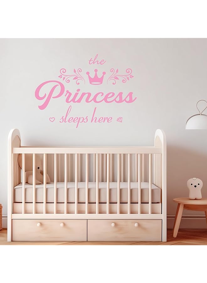 erorex Princess Wall Decals Pink Crown Wall Stickers For Nursery Bedroom Girls Kids Room Wall Sticker Decor Diy Wall Decal Vinyl Sticker For Kids Baby Girls Bedroom Decoration Nursery Home Decor - Image 4
