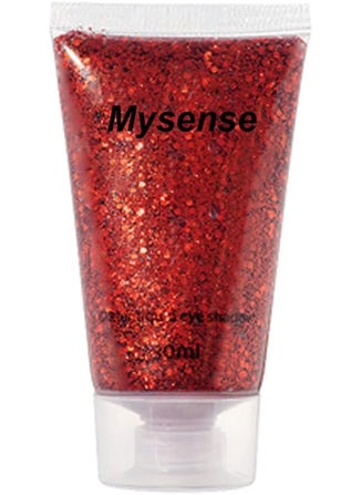 Mysense Mysense Red Body Glitter Gel, Singer Concerts Face Hair Glitter Makeup, Music Festival Rave Accessories, Chunky Glitter Mermaid Sequins, Sparkling Face Paint for Women, 30g 