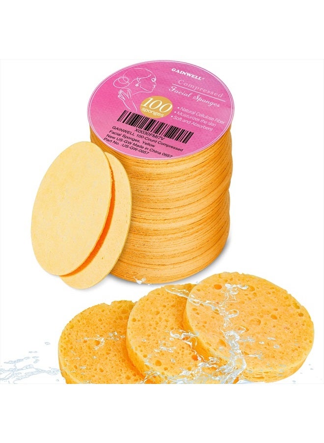 GAINWELL 100PCS Compressed Facial Sponges, Cleansing, for Personal Spa Esthetician Use - Image 1