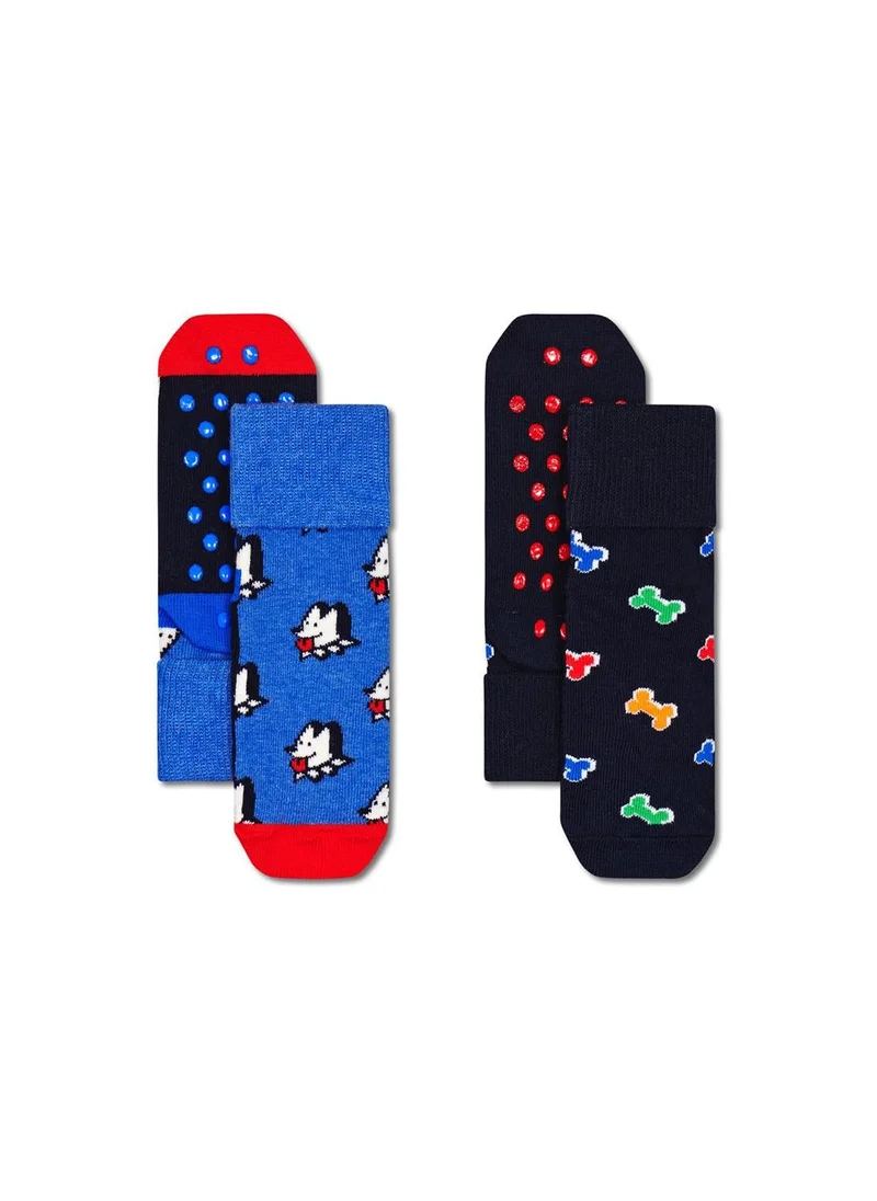 Happy Socks 2-PACK KIDS DOG & DOG BONE ANTI SLIP