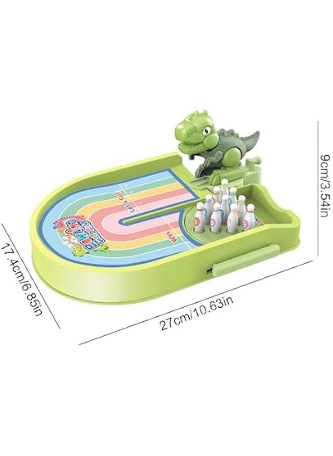 Portable Bowling Game | Compact Bowling Set | Miniature Bowling Alley | Tabletop Desktop Bowling Game Toy Fun and Interactive Toys for Offices Desk Games Stress Relievers, Green  - Image 2