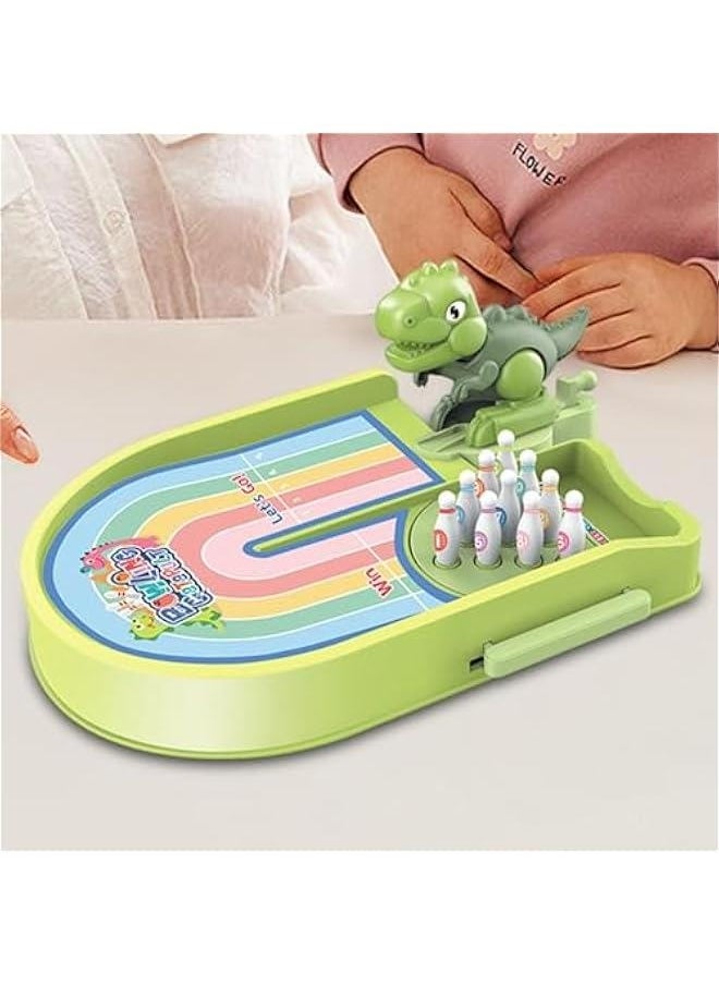 null - Portable Bowling Game | Compact Bowling Set | Miniature Bowling Alley | Tabletop Desktop Bowling Game Toy Fun and Interactive Toys for Offices Desk Games Stress Relievers, Green - Image 1