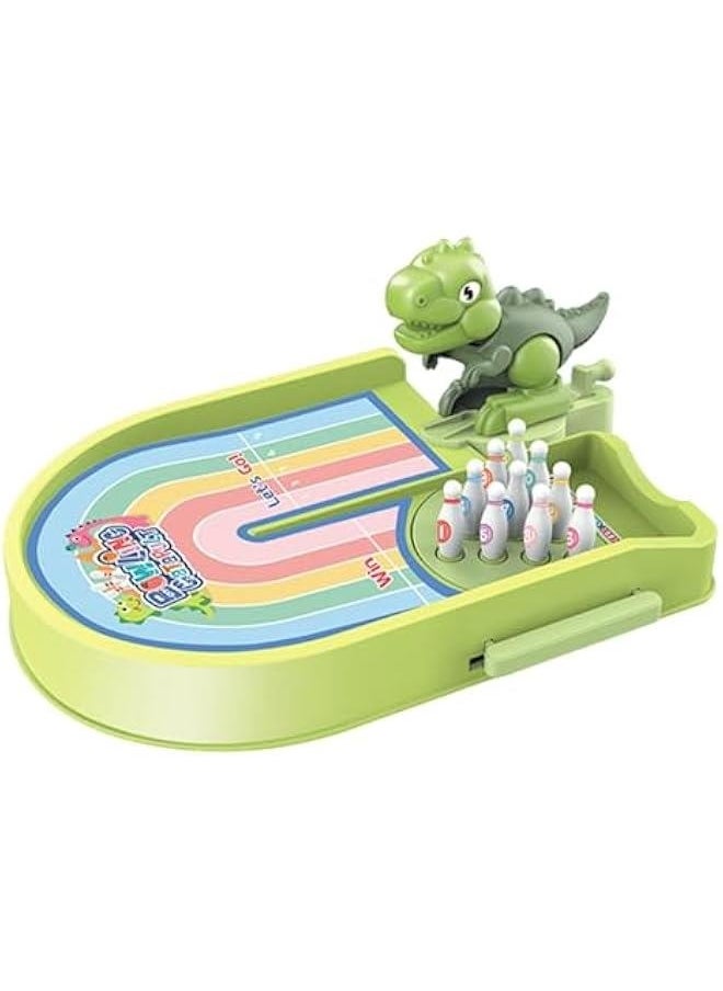 Portable Bowling Game | Compact Bowling Set | Miniature Bowling Alley | Tabletop Desktop Bowling Game Toy Fun and Interactive Toys for Offices Desk Games Stress Relievers, Green  - Image 1