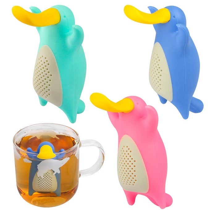 SILICONE TEA INFUSER SET FOR LOOSE TEA CUTE ANIMAL TEA STRAINER DUCKBILL 3 PACK