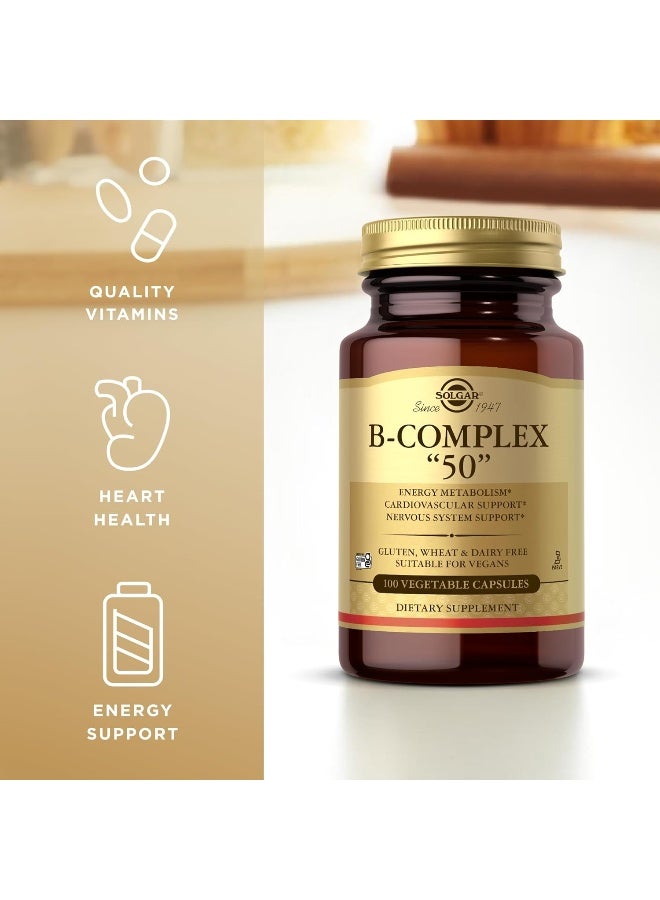 Solgar Vitamin B-Complex '50' High Potency Food Supplement - 100 Capsules - Image 3